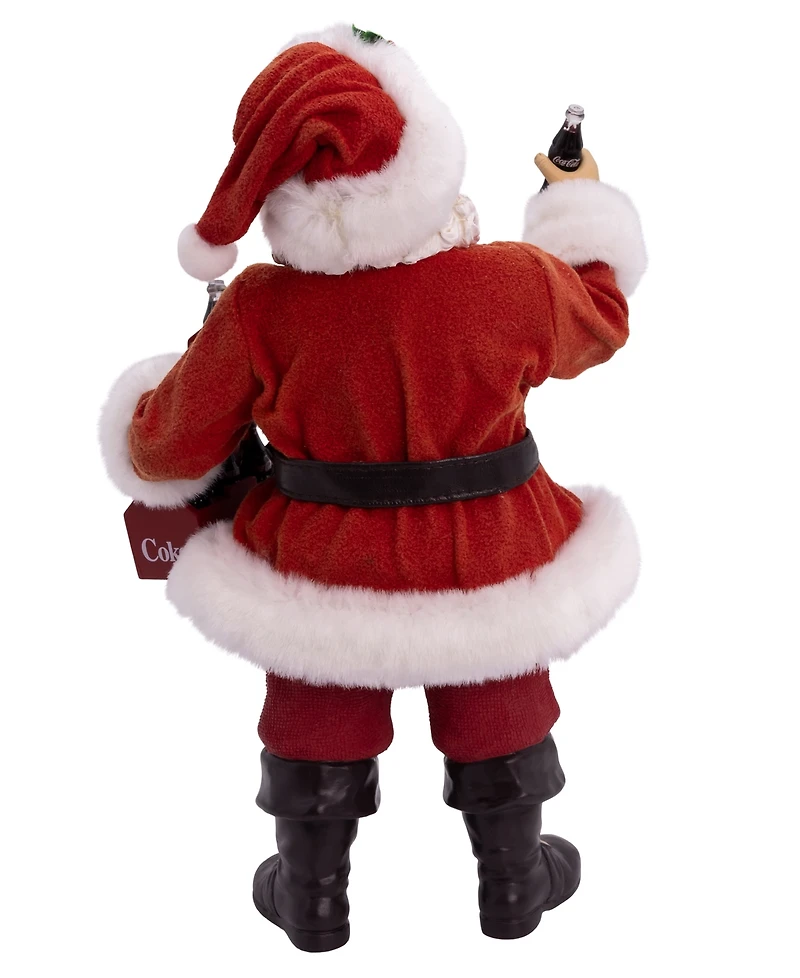 Kurt Adler 10.5-Inch Coca-Cola Santa Holding Two Six Packs Table Piece