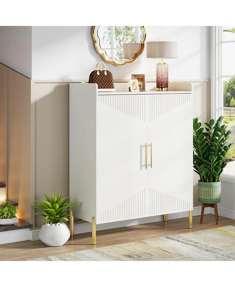 Tribesigns Large Shoe Cabinet with Doors, 6-Tier Entryway Shoe Storage Cabinet with Shelves, 30 Pairs Modern Shoes Rack Organizer for Hallway, Closet,