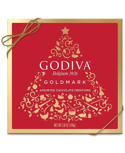 Godiva Holiday Goldmark Assorted Chocolate Gift Box, 9 Pieces