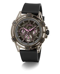 Guess Men's Multi-Function Black Silicone Watch 48mm