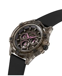 Guess Men's Multi-Function Black Silicone Watch 48mm