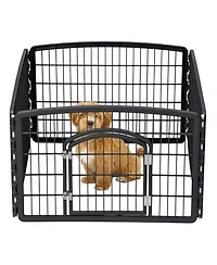 Iris Usa 24" Exercise 4-Panel Pet Playpen with Door, Dog Playpen, Puppy Playpen, for Small and Medium Dogs, Keep Pets Secure, Easy Assemble, Rust-Free