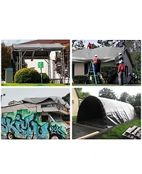 Yescom 2 Pack 10x12 Ft Waterproof Poly Tarp 10-mil Heavy Duty Haystack Cover Tarpaulin