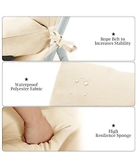 Tufted Patio High Back Chair Cushion with Non-Slip String Ties