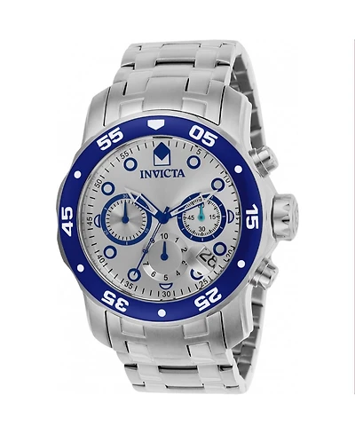 Invicta Men's 80058 Pro Diver Quartz 3 Hand Silver Dial Watch