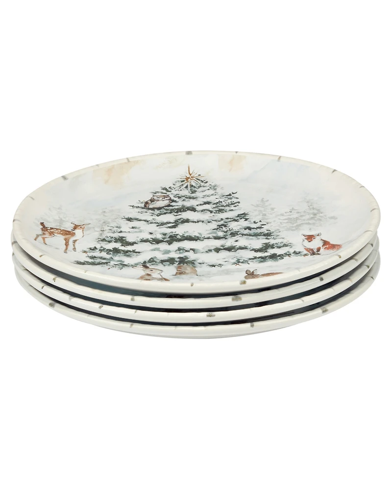 Certified International Winter's Frost Dinner Plates, Set of 4