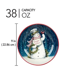 Certified International Snowman Greetings Soup Bowls, Set of 4