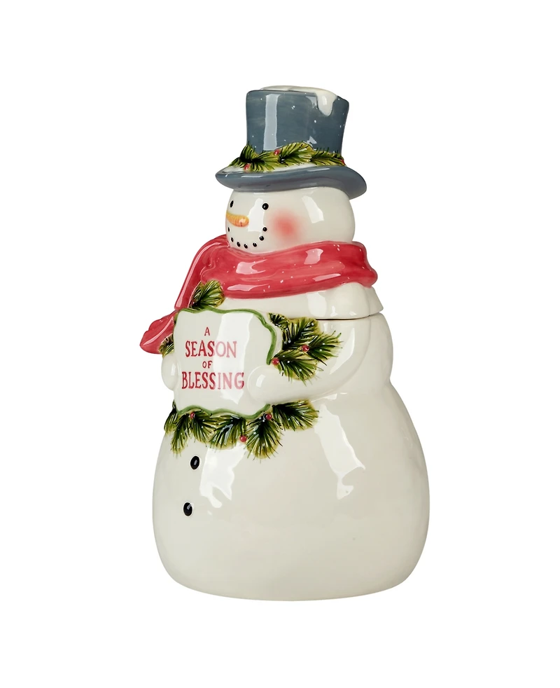 Certified International Snowman Greetings 3D Santa Cookie Jar