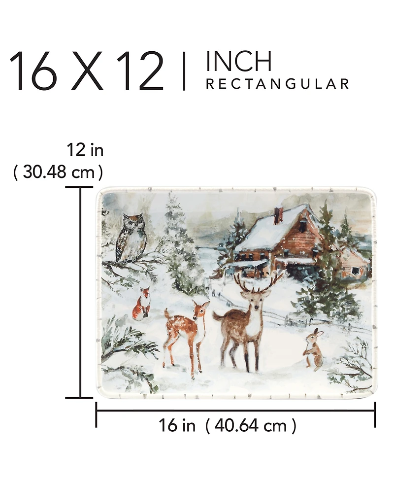 Certified International Winter's Frost Large Rectangular Platter