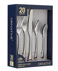 Ornative Abril Mirror 20 Piece Flatware Set, Service for 4