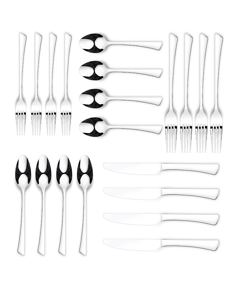 Ornative Abril Mirror 20 Piece Flatware Set, Service for 4