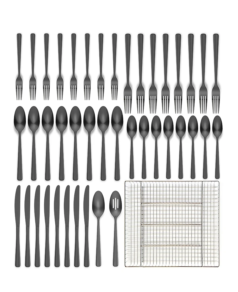 Ornative Alicja 42 Piece Flatware Set with Wire Caddy