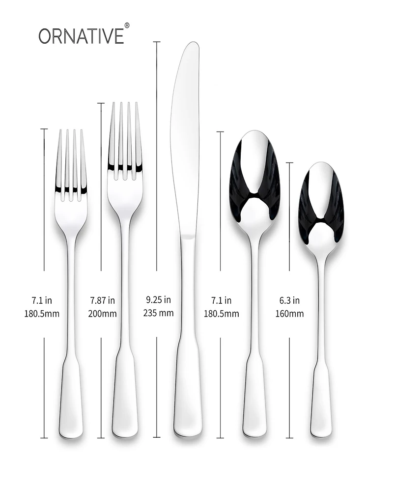 Ornative Yesenia Satin 20 Piece Flatware Set, Service for 4