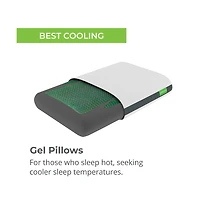 Cariloha Luxurious Cooling Geltop Pillow | Standard | White | 32"x20" | Viscose Material | Naturally breathable, Hypoallergenic, and Moisture wicking
