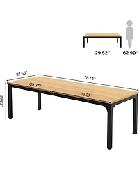 Tribesigns 78.7 Inches Extra Long Computer Desk 2 Person Desk, Double
