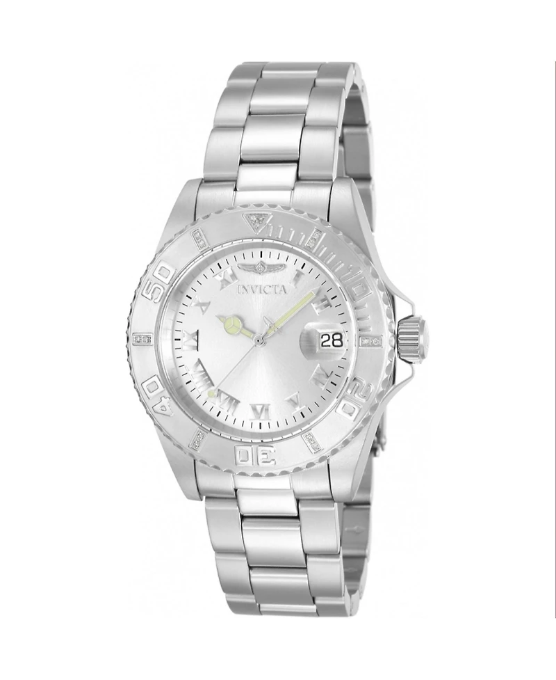 Invicta Men's 12819 Pro Diver Quartz 3 Hand Silver Dial Watch