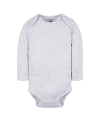 Gerber Baby Girls Long Sleeve Onesies Bodysuits, 6-Pack, White/Black Variety