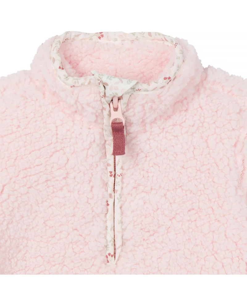 Gerber Baby Girls Fleece Romper with Half Zipper
