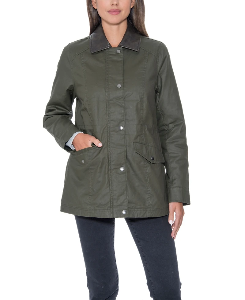 Sebby Collection Women's Waxy Cotton Anorak Jacket