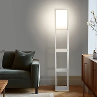 Maxwell 63" Led Shelf Column Floor Lamp with Lantern Shade
