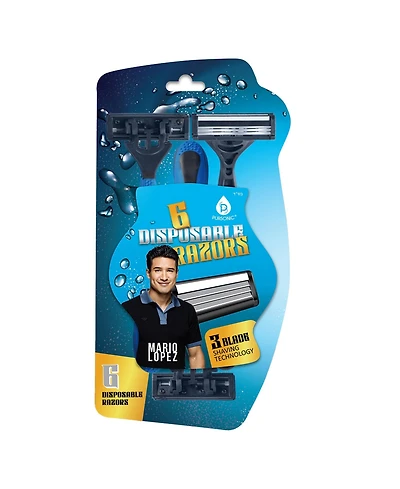 Mario Lopez 6 Disposable Razors - 3 Blade Shaving Surface Technology