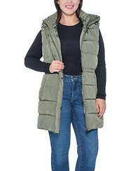 Sebby Collection Plus Puffer Vest With Drawstring Waist