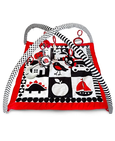 Quokka High Contrast Padded Baby Mat for Floor Tummy Time with 6 Toys