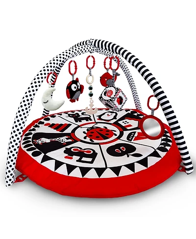Quokka High Contrast Padded Baby Mat for Floor Tummy Time with 6 Toys