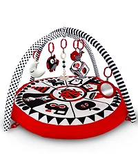 Quokka High Contrast Padded Baby Mat for Floor Tummy Time with 6 Toys