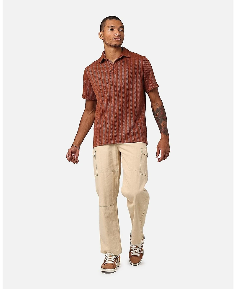 Xxiii Men's Herringbone Cable Polo Shirt