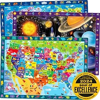 Quokka 100 Pieces Search and Find Floor Jigsaw Puzzles for Kids Ages 4-6 - 3 Set Educational Puzzles