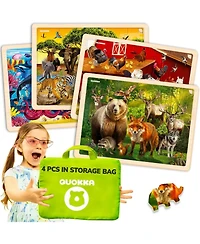 Quokka 4 x 48 Wooden Toddler Realistic Montessori Puzzles Ages 3-5