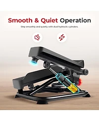 Total Body Smart 2-in-1 Stepper Machine, Total Body Workout, Adjustable Hydraulic, Lcd Monitor, Resistance Bands, Non-Slip Pedals with Optional Smart