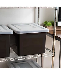 Iris Usa File Box File Organizer Plastic File Box for Letter/Legal File, Bpa-Free Plastic Storage Bin Tote Organizer with Durable and Secure Latching