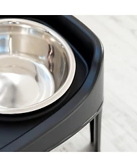 Iris Large Pet Plastic Elevated Feeder, Black
