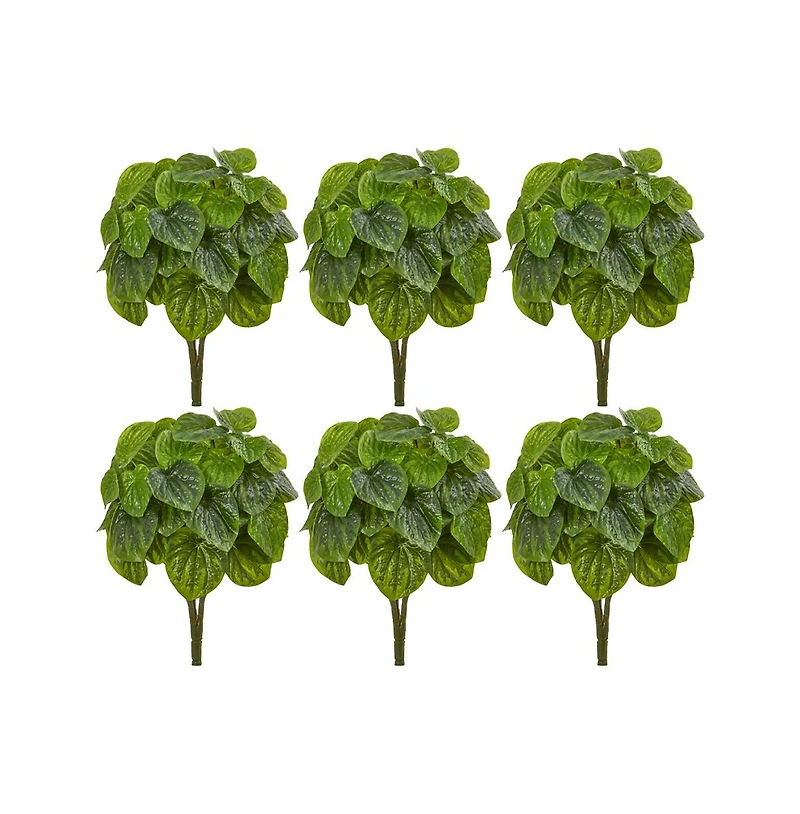Slickblue Artificial Peperomia Plant Realistic Faux Greenery for Home Decor (Set of 6)