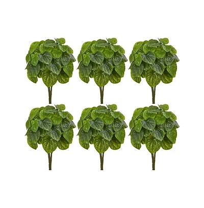 Slickblue Artificial Peperomia Plant Realistic Faux Greenery for Home Decor (Set of 6)