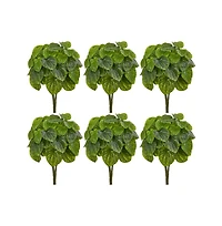 Slickblue Artificial Peperomia Plant Realistic Faux Greenery for Home Decor (Set of 6)