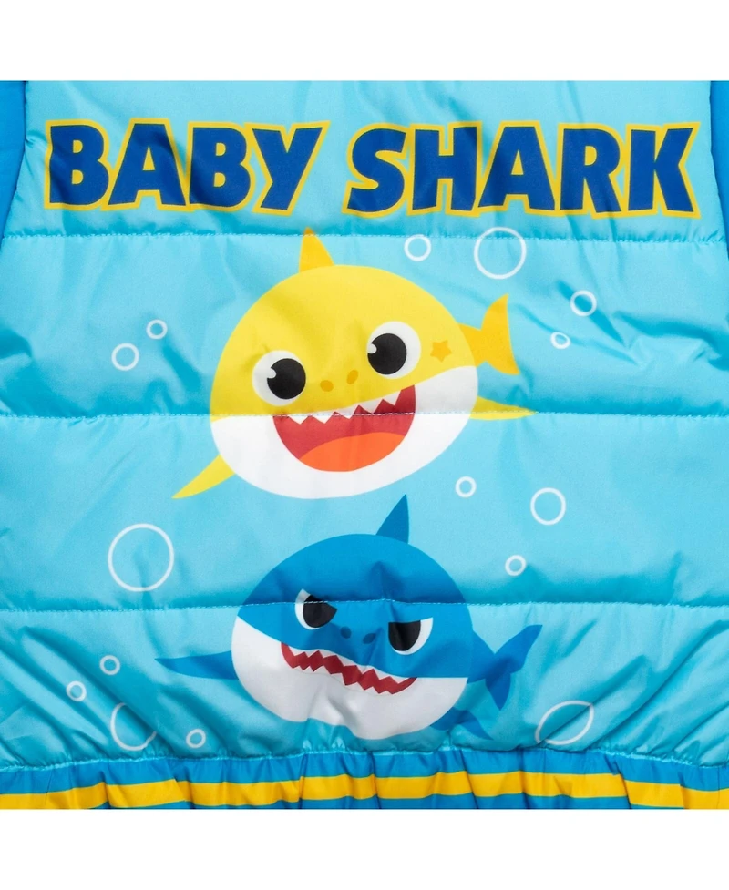 Baby Shark Toddler Boys Pinkfong Zip Up Winter Coat Puffer Jacket