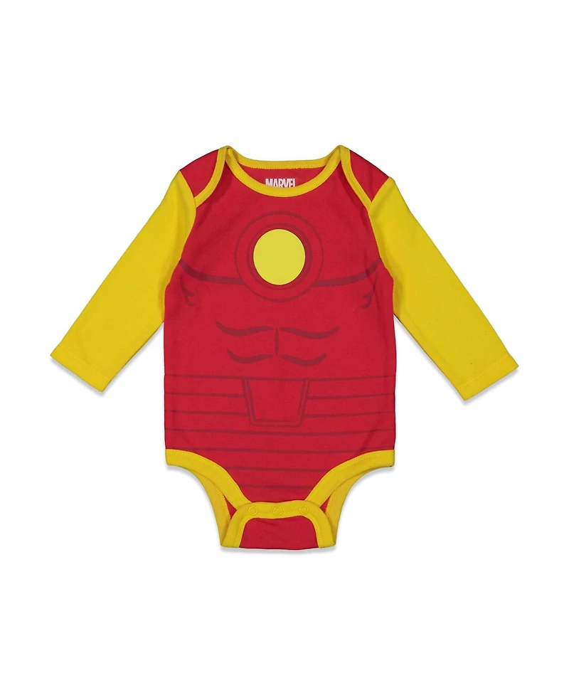 Avengers Baby Boys Captain America The Hulk iron Man Spider 5 Pack Bodysuits Newborn to