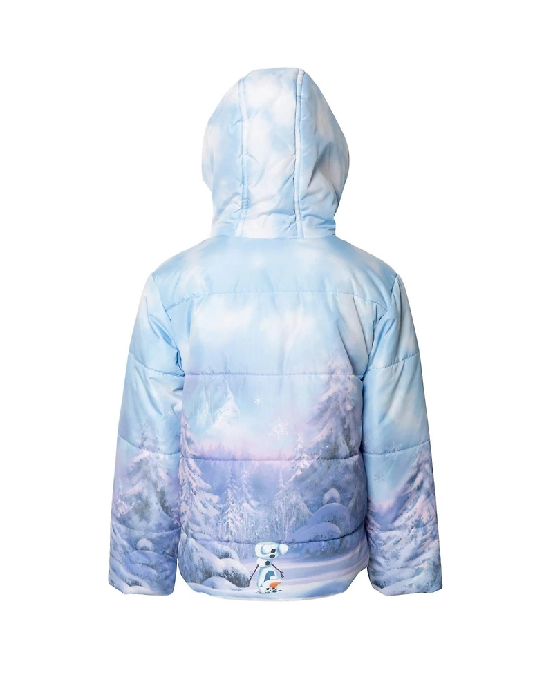 Disney Toddler Girls Frozen Zip Up Puffer Jacket to (2T