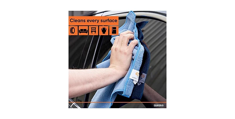 Superio Microfiber Cleaning Cloth Xl, Squeegee Mop Towel, Color Coded, 20"x30"