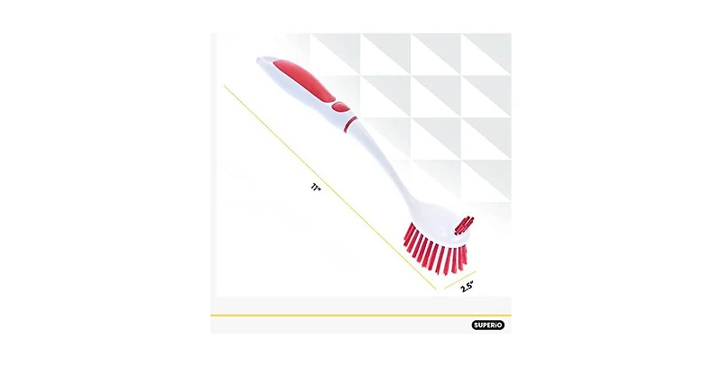 Superio Vegetable Brush, Dish Brush, All Purpose Cleaning Brush with Long Handle