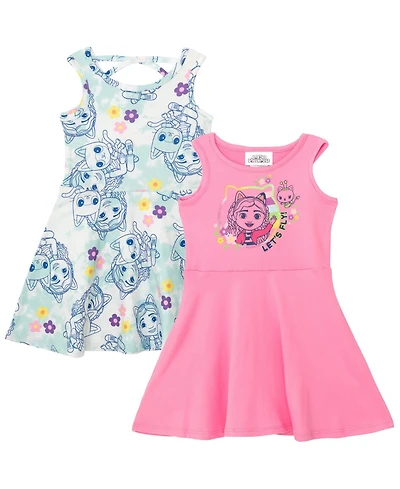 Dreamworks Gabby's Dollhouse Toddler Girls Pandy Paws Kitty Fairy 2 Pack Dresses to