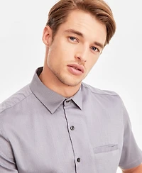 Alfani Men's Short-Sleeve Modern Stretch Dobby Shirt, Created for Macy's