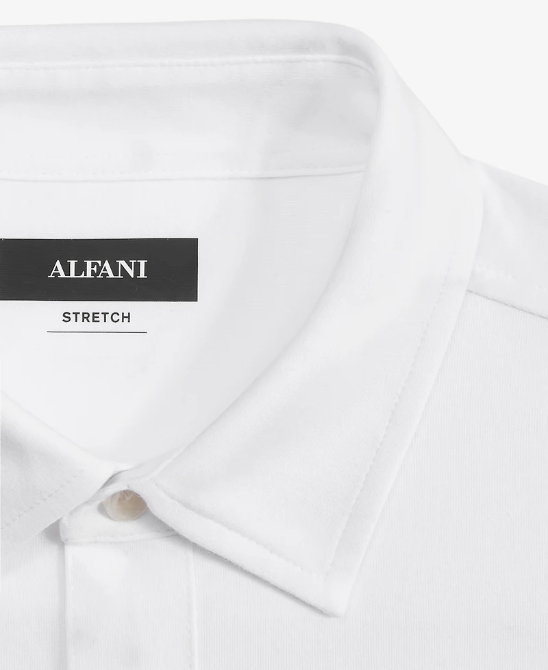 Alfani Men's Classic-Fit Heathered Jersey-Knit Button-Down Shirt, Created for Macy's