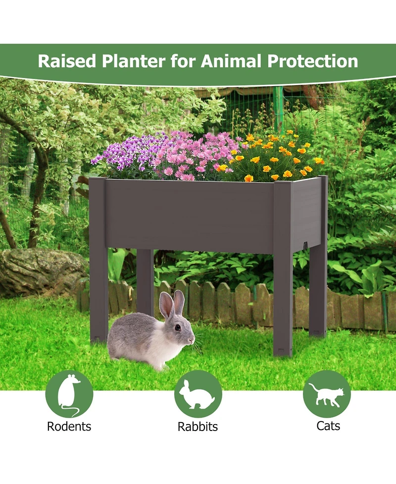 Slickblue Raised Bed Grow Box Self-Watering Planter Stand with Water Level Monitor