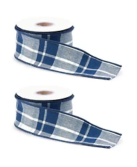 Slickblue Set of 2 Wired Cotton Ribbons – Perfect for Crafting and Decorating