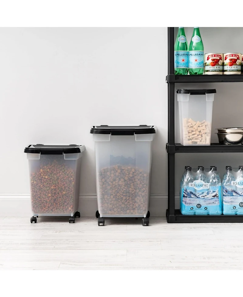 Iris Usa 50 Lbs / 65 Qt WeatherPro Airtight Pet Food Storage Container with Removable Casters, for Dog Cat Bird and other Pet Food Storage Bin, Keep F