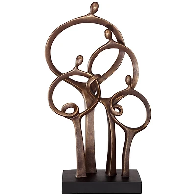 Kensington Hill Abstract Family Modern Rustic Standing Sculpture Tall 19 1/4" High Bronze Brown Cast Resin for Living Room Dining Bathroom Bedroom Off